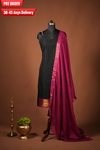 Tamizh Black Sleeveless Chettinad Cotton Kurti Set ( Set of 2 )