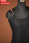 Tamizh Black Sleeveless Chettinad Cotton Kurti Set ( Set of 2 )