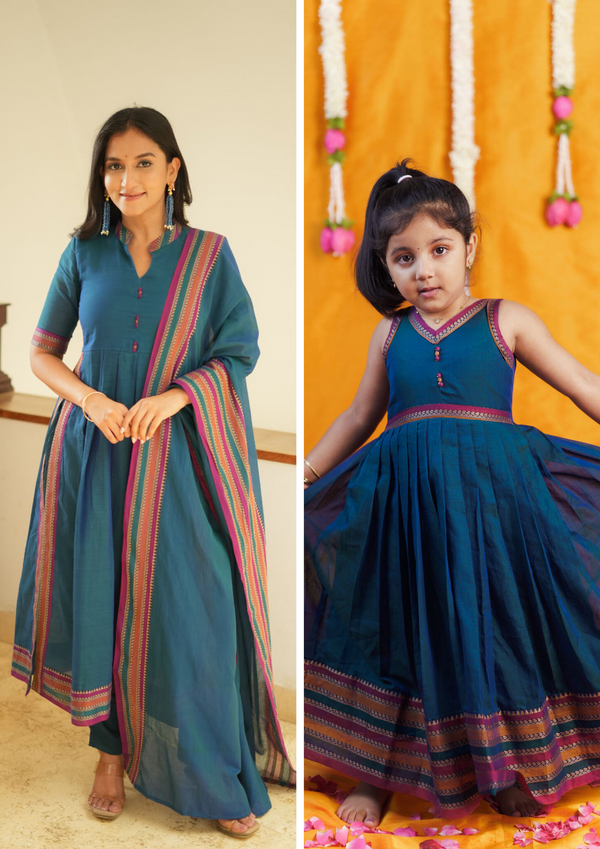 Geetanjali Teal Mom & Me Set