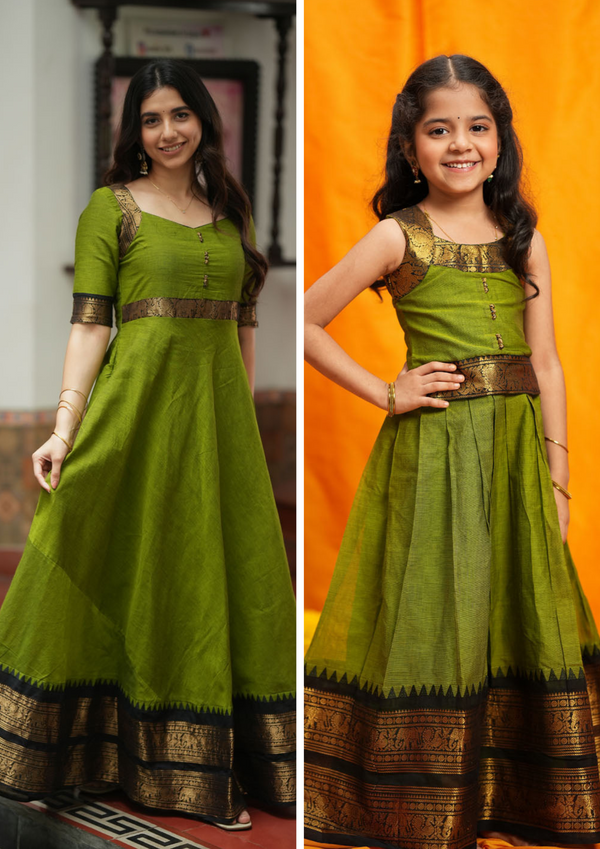 Suhasini Green Mom & Me Set