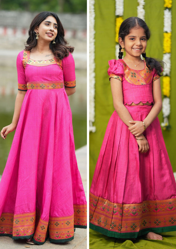 Vaishali Pink Mom & Me Set