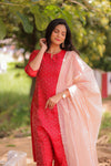 Sindoori Banaras A-Line Kurta With Dupatta (PR)