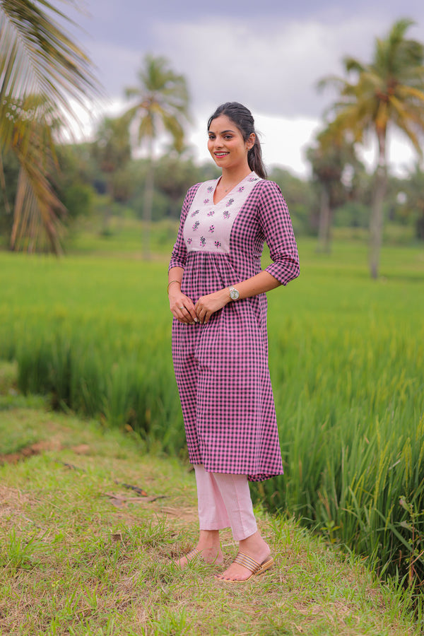 Purple Haze Embroidery A-line Kurta Set (PR)