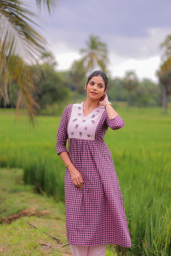 Purple Haze Embroidery A-line Kurta Set (PR)