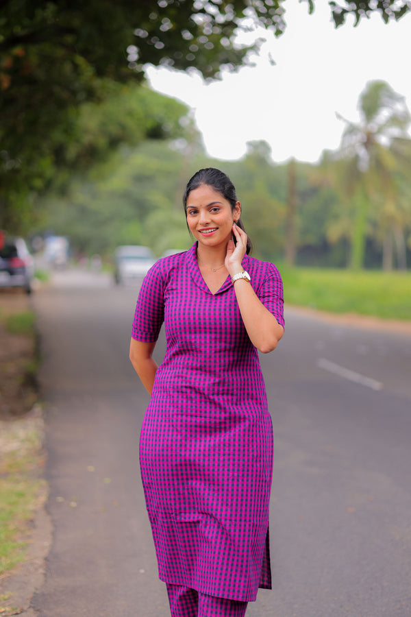 Violet Grape Notch Collar Co-ord Set (PR)