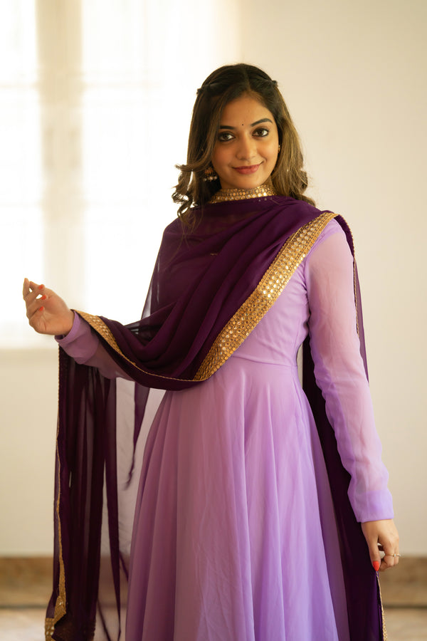 IMD - Isha Purple Georgette Dress