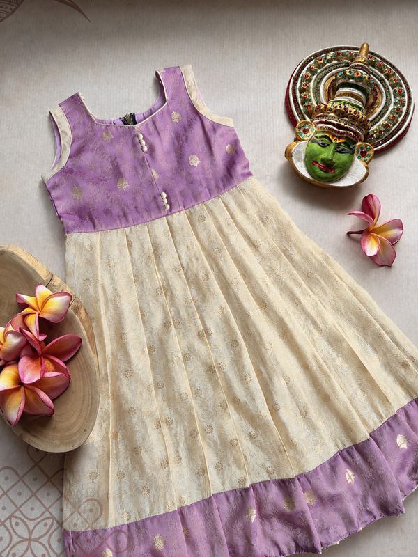 Bindu Ivory with Lilac Frock Mini