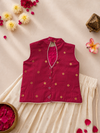 Karunya Ivory with Maroon Lehenga Mini
