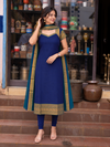 Rudhra Blue Chettinad Kurti Set ( Set of 2 )