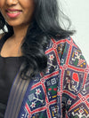 Dharvi Black With Blue Patola Dupatta