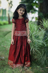Silk Cotton Pattu Pavadai Maroon