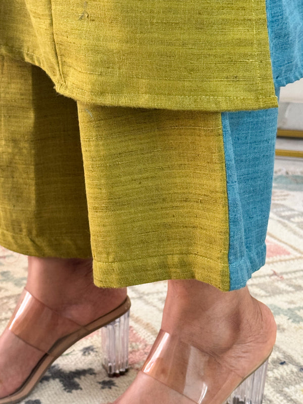 IMD - Agalya Olive Green & Teal Kurti Set