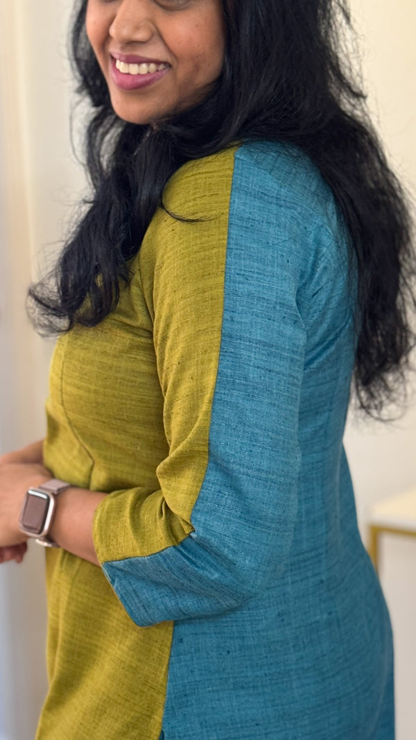 IMD - Agalya Olive Green & Teal Kurti Set