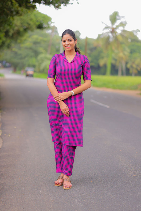 Violet Grape Notch Collar Co-ord Set (PR)