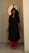 Daisy Black and Red Kurti Set