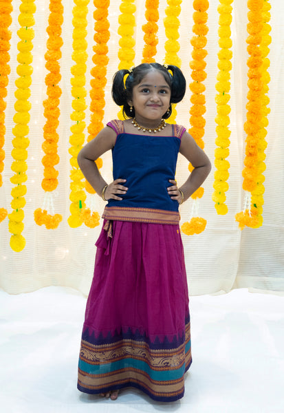 Amudha Pink and navy blue - Mini