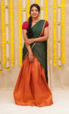 Nandini Rust and Green Half saree