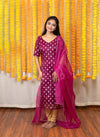 GRG - Yashodha Magenta Organza Brocade top (Kurti only) - XS only