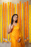 GRG - Yashodha Yellow Organza Brocade top (Kurti only) - XS only