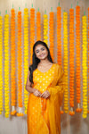 GRG - Yashodha Yellow Organza Brocade top (Kurti only) - XS only