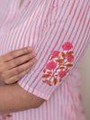 Pink Blossom Stripe Kurta (PR)