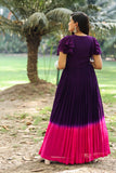 Ombre Purple pink Georgette Dress
