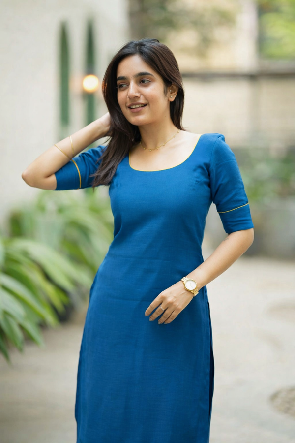 Raha Teal Kurti Set (Set of 2)