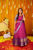 Magenta with Blue Banaras Anarkali Dress ( FW )