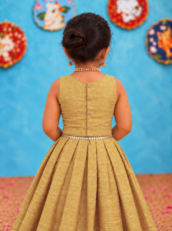 Mathangi Beige Lehenga Mini ( Set of 2 )