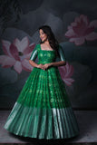 Green Organza Anarkali Dress
