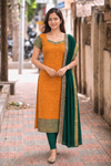 Poonguzhali Mustard Chettinad Cotton Kurti Set ( Set of 2 )