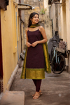 Vennila Brown Sleeveless Chettinad Cotton Kurti Set ( Set of 2 )