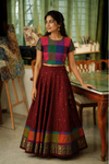Thendral Maroon Croptop and Skirt (Set of 2 )