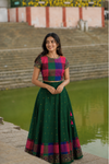 Thendral Green Croptop and Skirt ( Set of 2 )
