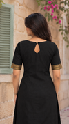 Venmathi Black Mangalagiri Cotton Kurti Set (Set of 2)