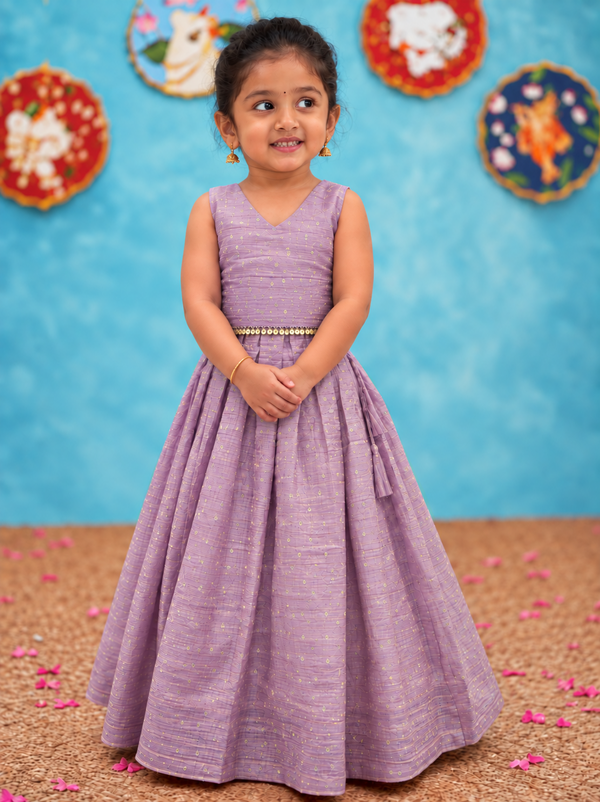Mathangi Lilac Tissue Lehenga Mini (Set of 2)
