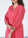 Tomato Tint Handloom A-line Kurta (PR)