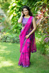 Mira Pink Organza Saree (Set of 2)