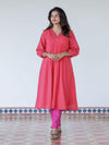 Tomato Tint Handloom A-line Kurta (PR)