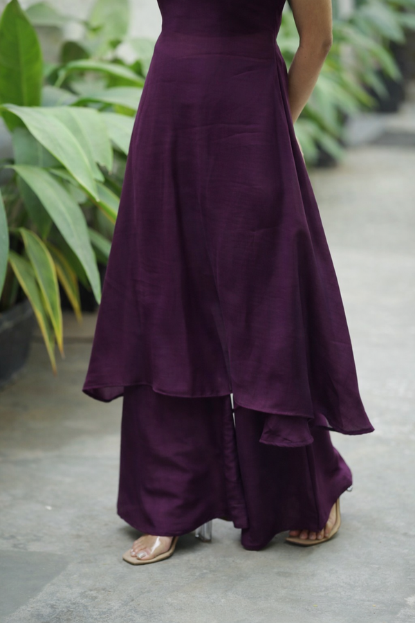 Nandhitha Wine Kurta Set ( Set of 2)