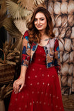 Rustic Red Anarkali Dress with Jacket(FW)