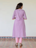 Lavender Lychee Handloom A-Line Kurta (PR)