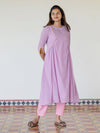 Lavender Lychee Handloom A-Line Kurta (PR)
