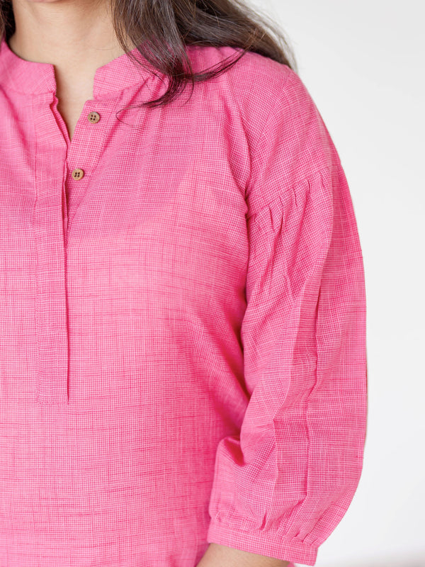 Lotus Pink Handloom Kurta (PR)