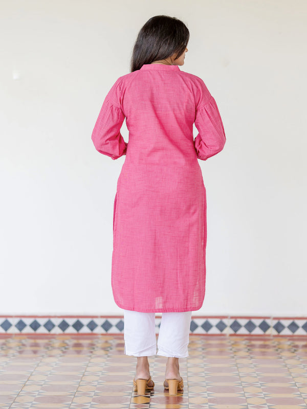 Lotus Pink Handloom Kurta (PR)