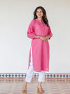 Lotus Pink Handloom Kurta (PR)