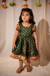 Smriti Green Brocade with Paithini Border Mini