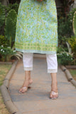 Ekta Aqua Green  Tussar silk kurta set (Set of 2)
