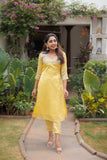 Iva Pastel yellow kurta set (Set of 2)