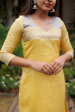 Iva Pastel yellow kurta set (Set of 2)